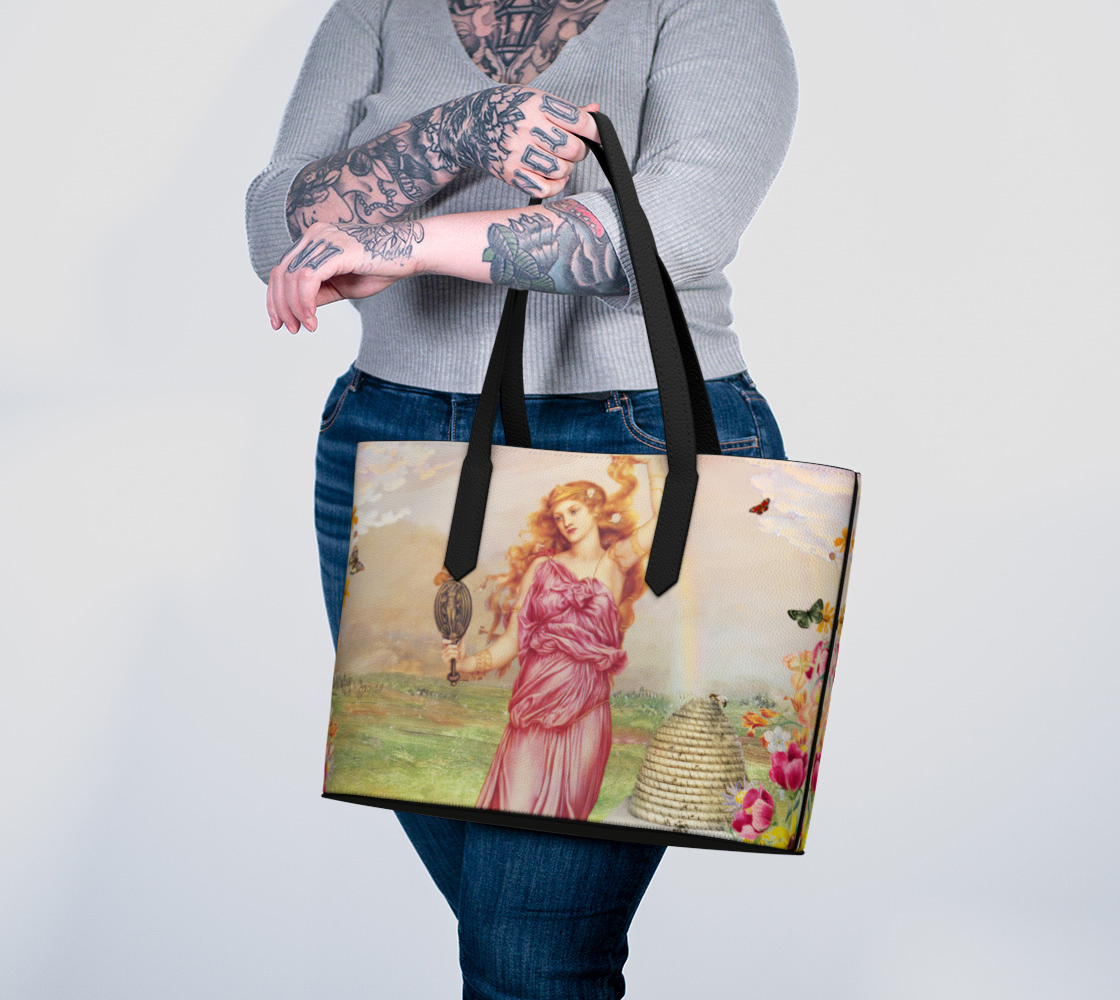 Honeycomb leather tote
